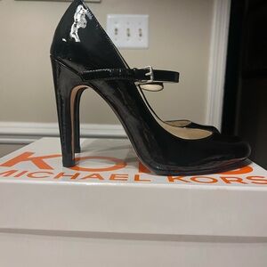 Michael Kors Black Patent Leather Mary Jane Heels
